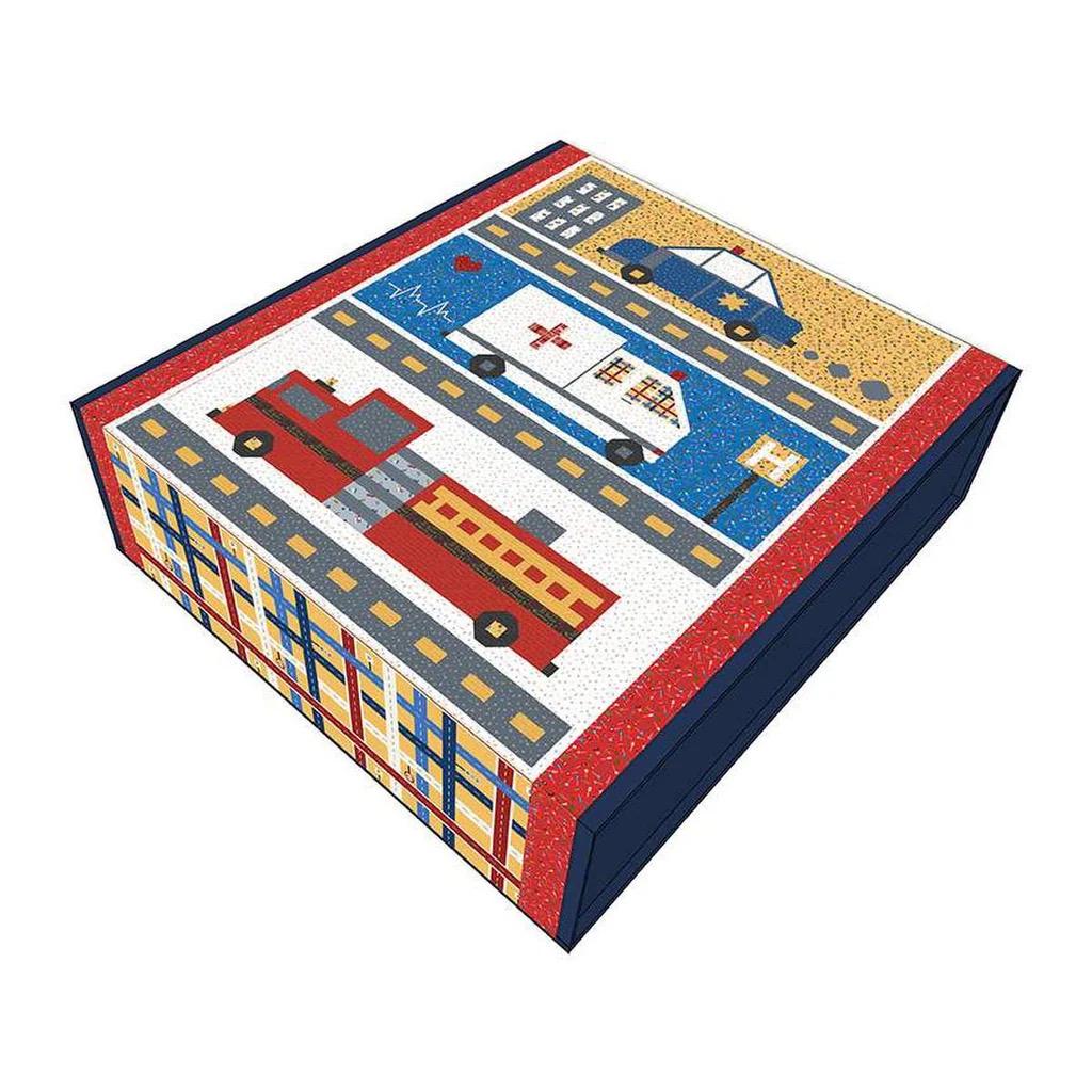 Riley Blake Save The Day Quilt Kit Featuring Jennifer Long It Takes A Village Fabric Collection Finished Size: 70"x92"