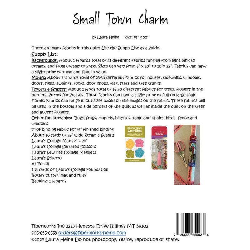 Laura Heine Small Town Charm Collage Wall Quilt Pattern Finished Size: 41"x50"
