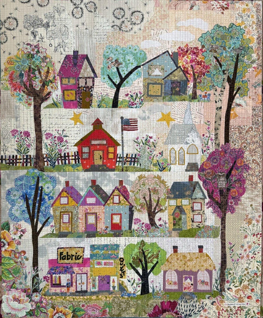 Laura Heine Small Town Charm Collage Wall Quilt Pattern Finished Size: 41"x50"