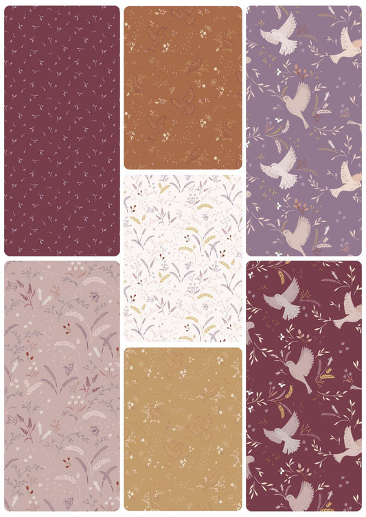 LIMITED EDITION Pen + Paper Patterns Sparrows Quilt Kit Featuring Lewis & Irene Meadowside Fabric Collection Finished Size: 65.5”x71”