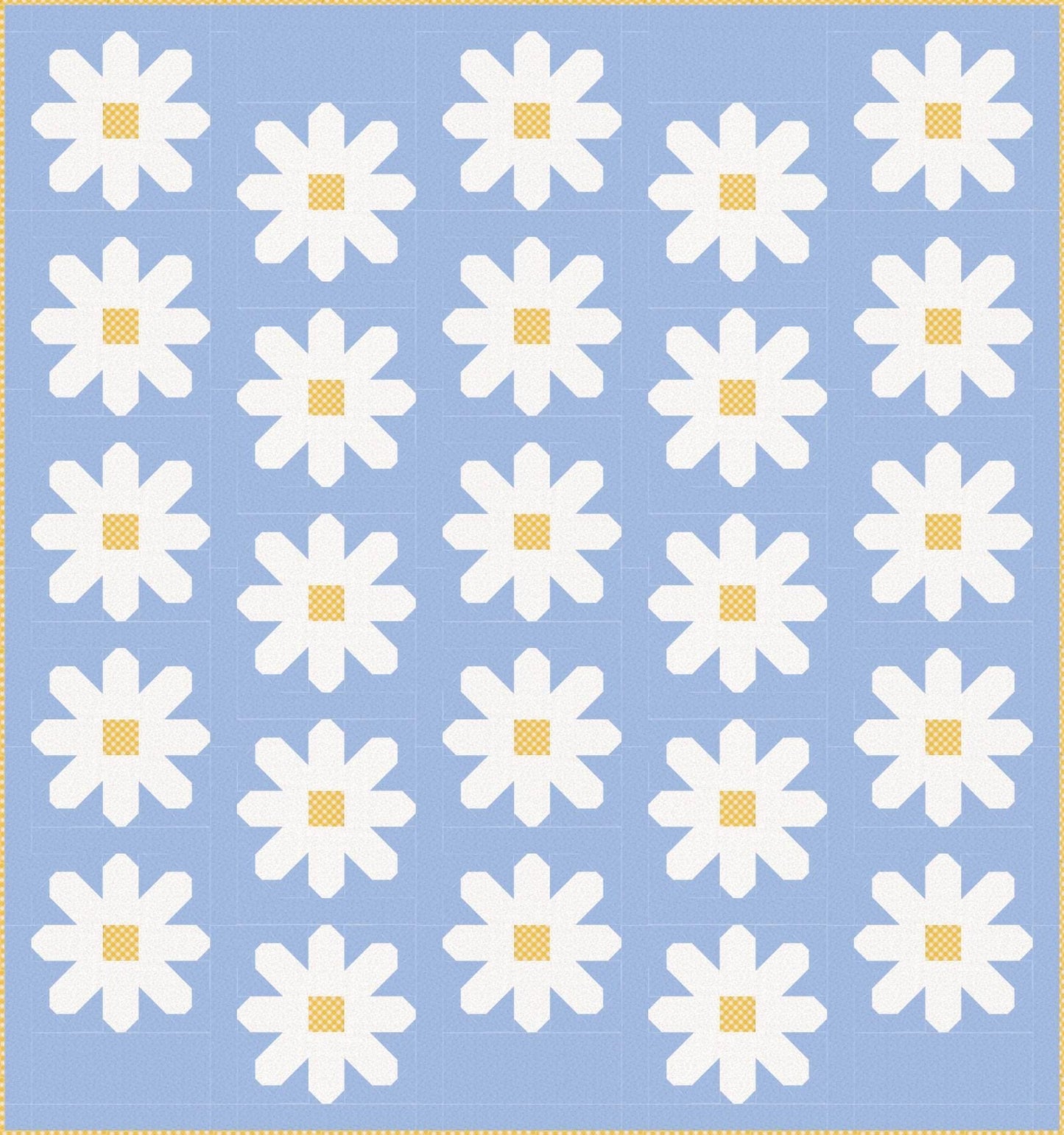 Pen + Paper Patterns Fresh as a Daisy Quilt Kit Featuring Poppie Cotton Fabrics Finished Size: 59.5"x63.5"
