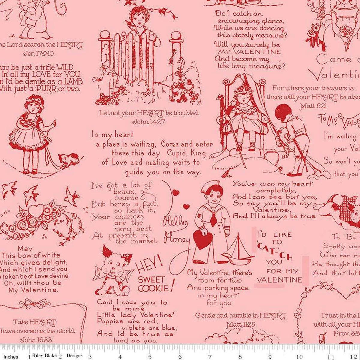 LAST BOLT!! Riley Blake J. Wecker Frisch All My Heart Fabric Collection All Your Heart on Pink