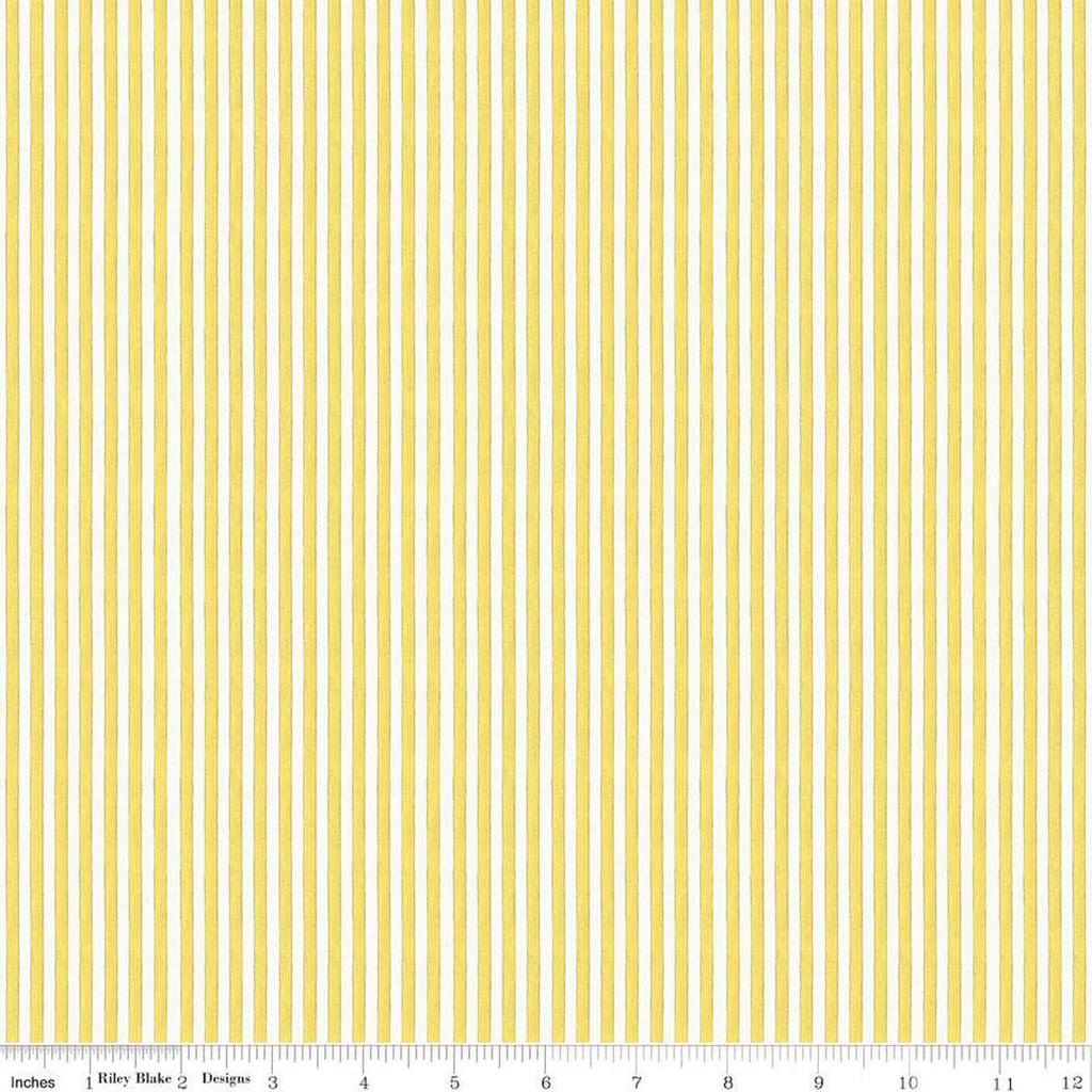 LAST BOLT!! Riley Blake J. Wecker Frisch All My Heart Fabric Collection Candy Stripes on Yellow