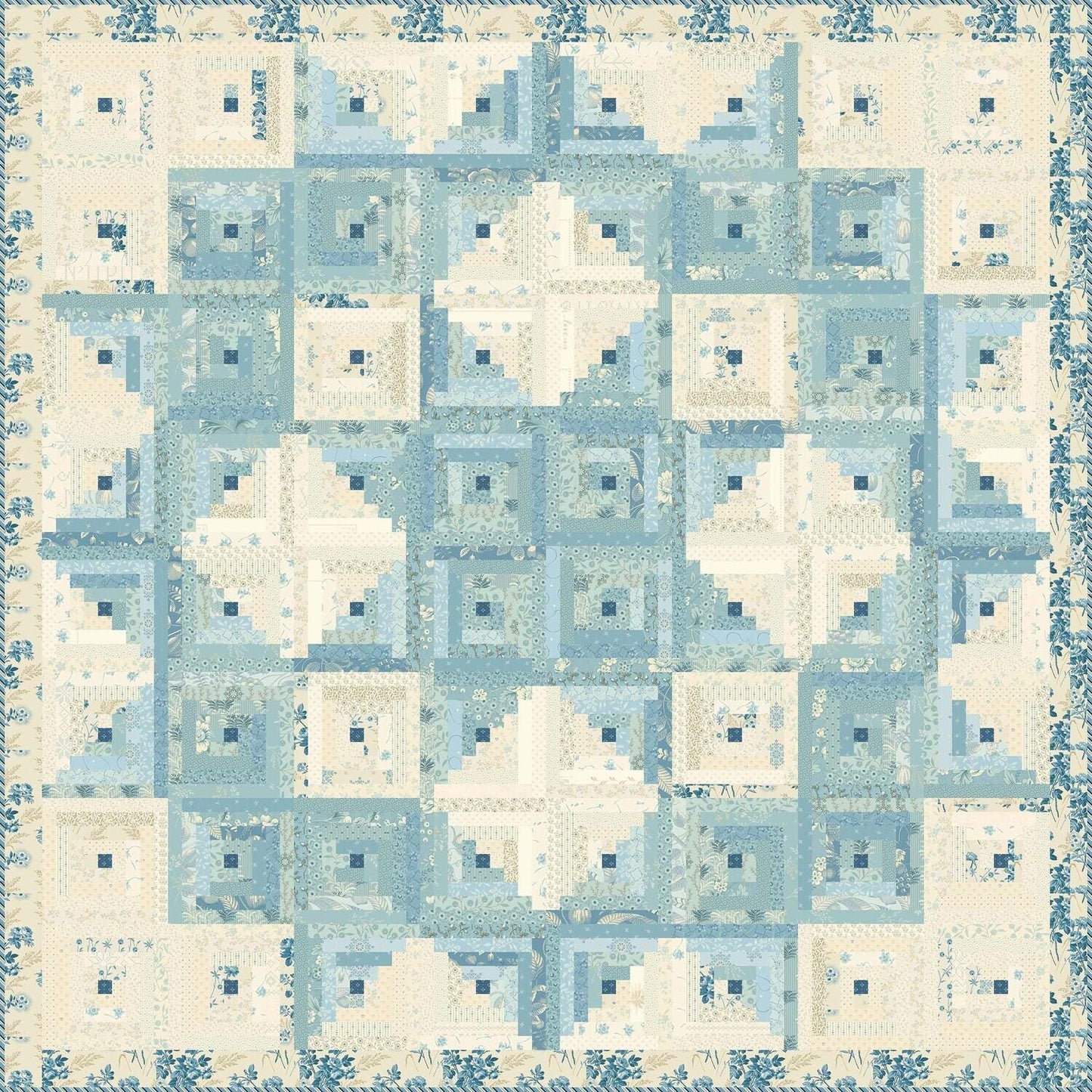 Laundry Basket Quilts Pioneer Log Cabin Quilt Pattern Finished Size: 60.5"x60.5"