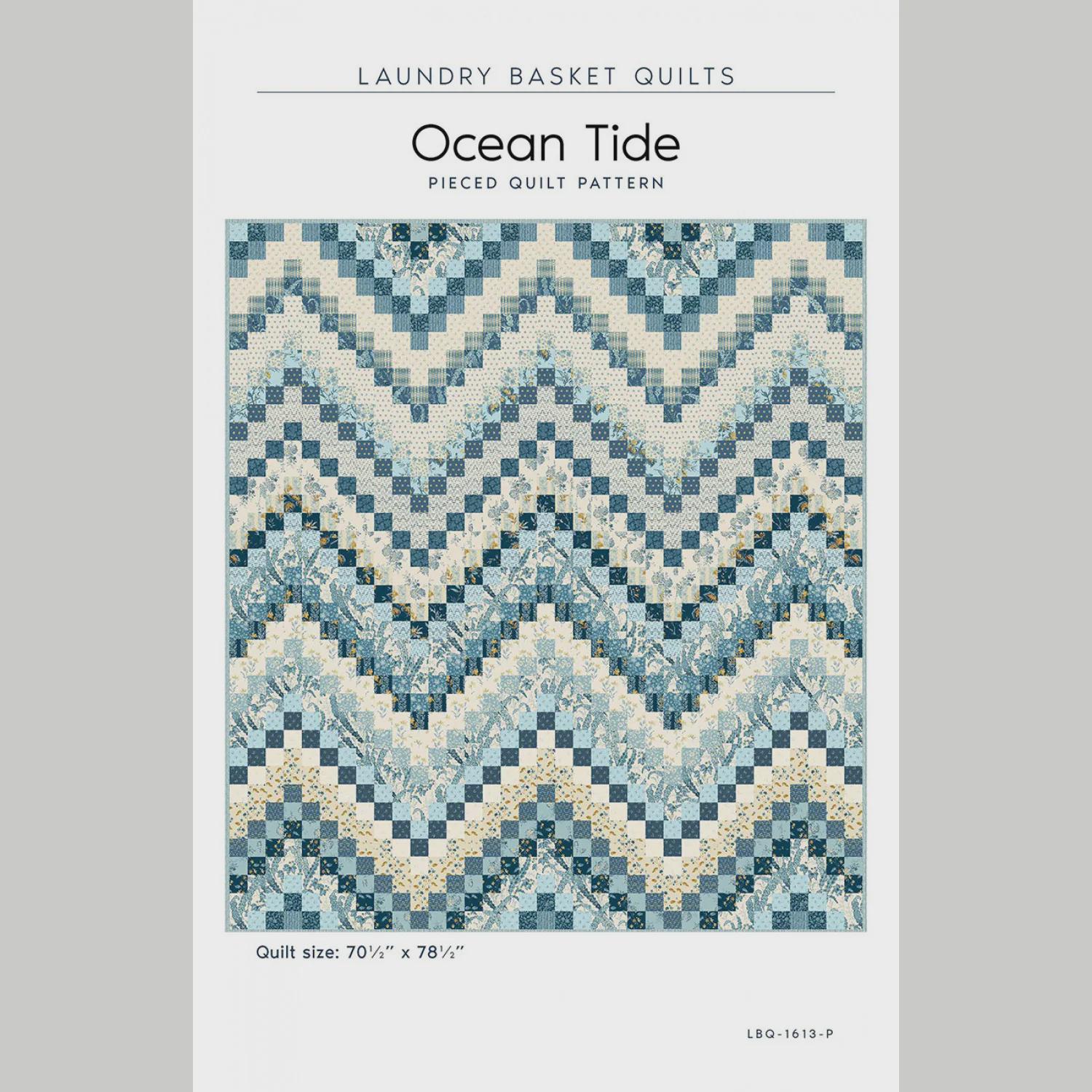 Laundry Basket Quilts Ocean Tide Quilt Pattern Finished Size: 70.5"x78"