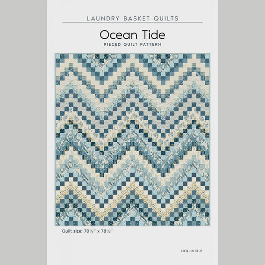 Laundry Basket Quilts Ocean Tide Quilt Pattern Finished Size: 70.5"x78"