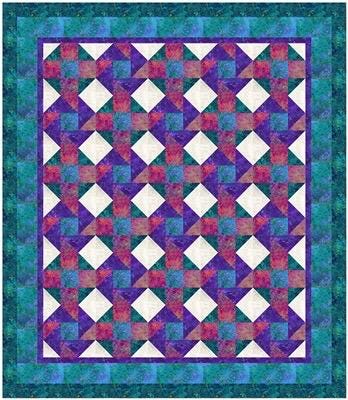 Fabric Cafe Twister Quilt Pattern - Uses only 5 Yards of Fabric Finished Size 59”x68" 092413