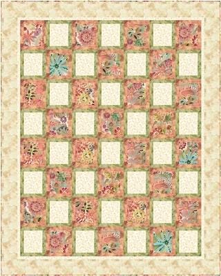 Fabric Cafe Block Party Quilt Pattern - Uses only 5 Yards of Fabric Finished Size 59”x74" 091122-01