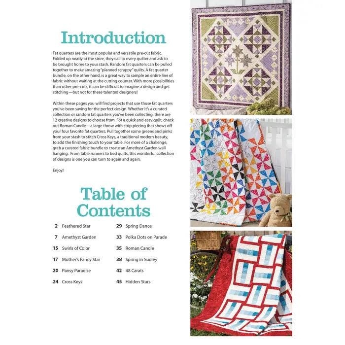 Annie's Quilting Fat Quarter-Friendly Quilts Pattern Book - 12 Fun Projects From Table Runners to Bed Quilts (Softcover) A141491