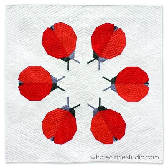 Whole Circle Studio Ladybug Loop Mini Quilt Pattern Finished Size: 32"x32"