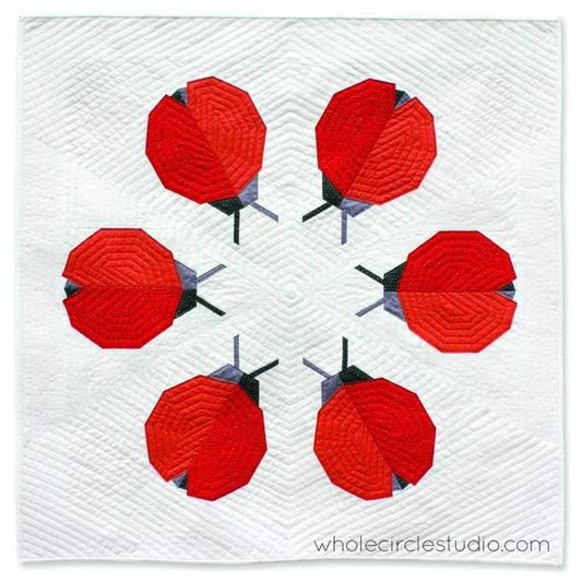 Whole Circle Studio Ladybug Loop Mini Quilt Pattern Finished Size: 32"x32"