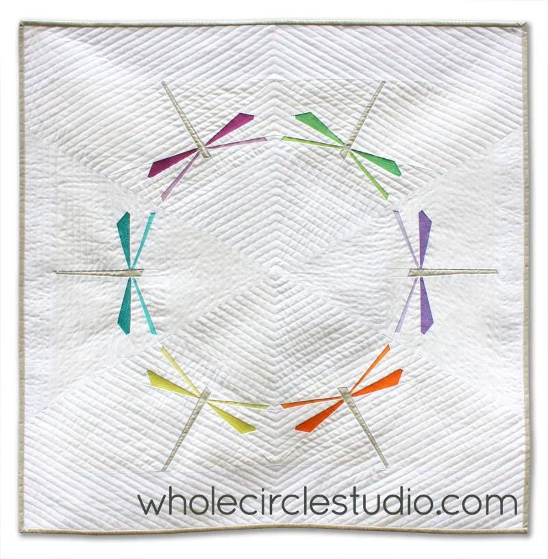 Whole Circle Studio Dragonfly Dance Mini Quilt Pattern Finished Size: 32"x32"