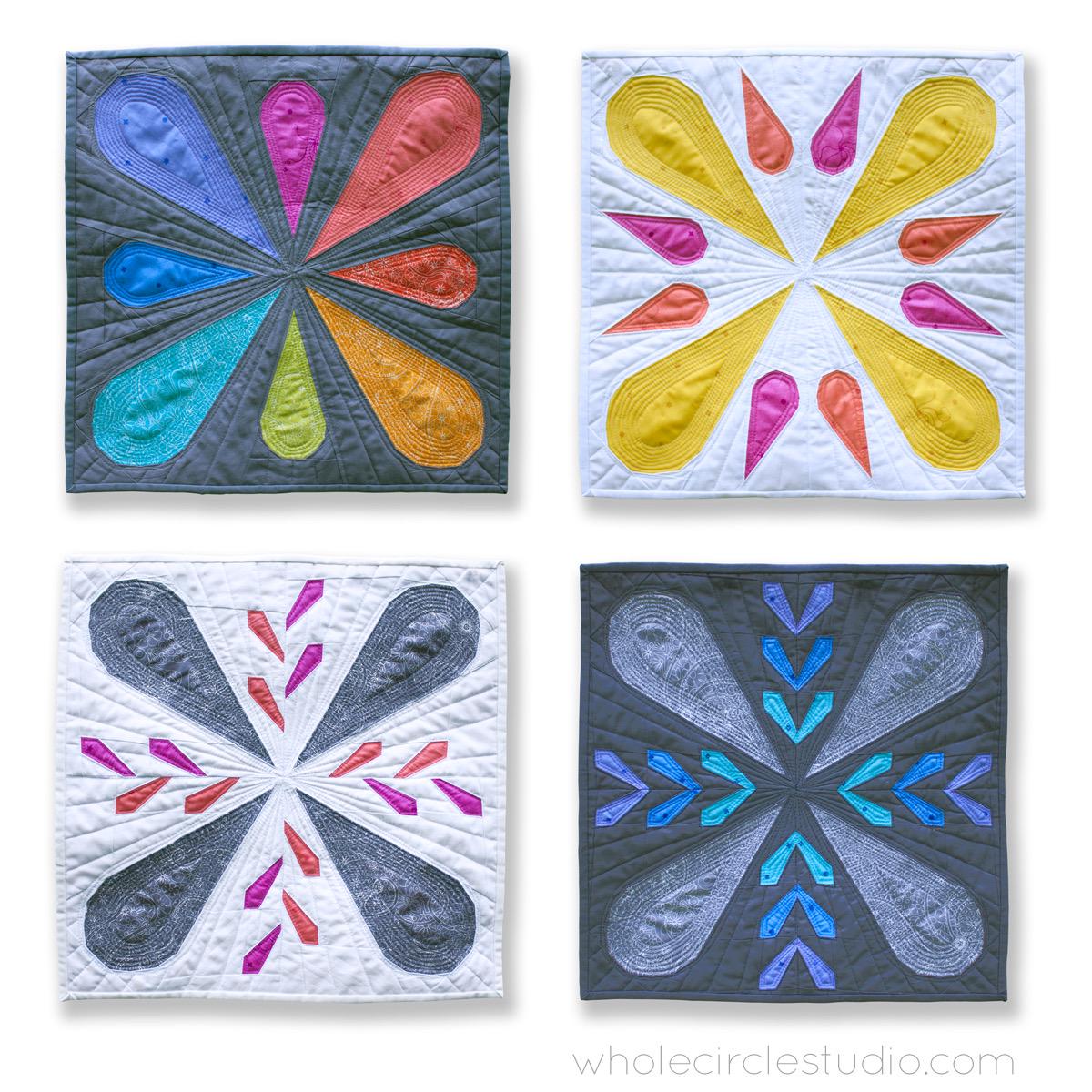 Whole Circle Studio Patchwork Petals Quilt Pattern - 4 Size Variations Per Pattern