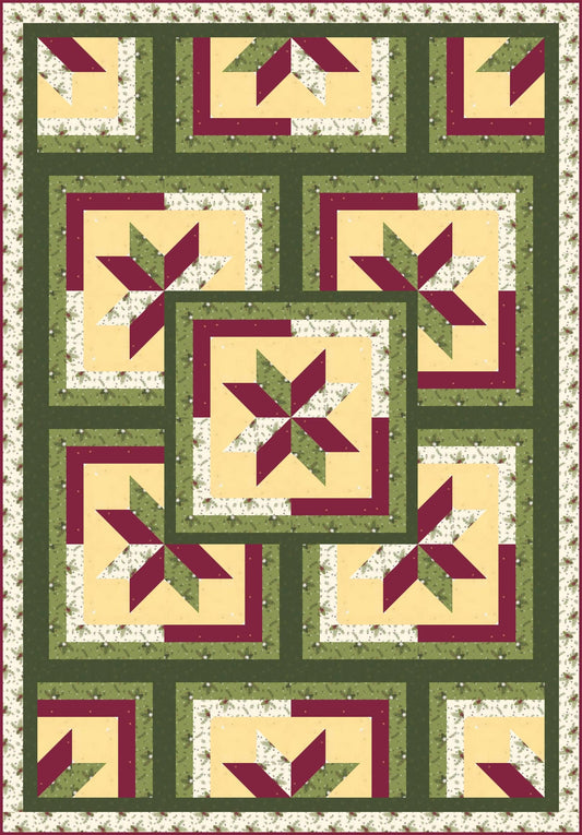 LAST ONE!! Limited Edition Fabric Cafe Zenith Quilt Kit Featuring Riley Blake Silent Night Fabric Collection Finished Size: 50"x72"