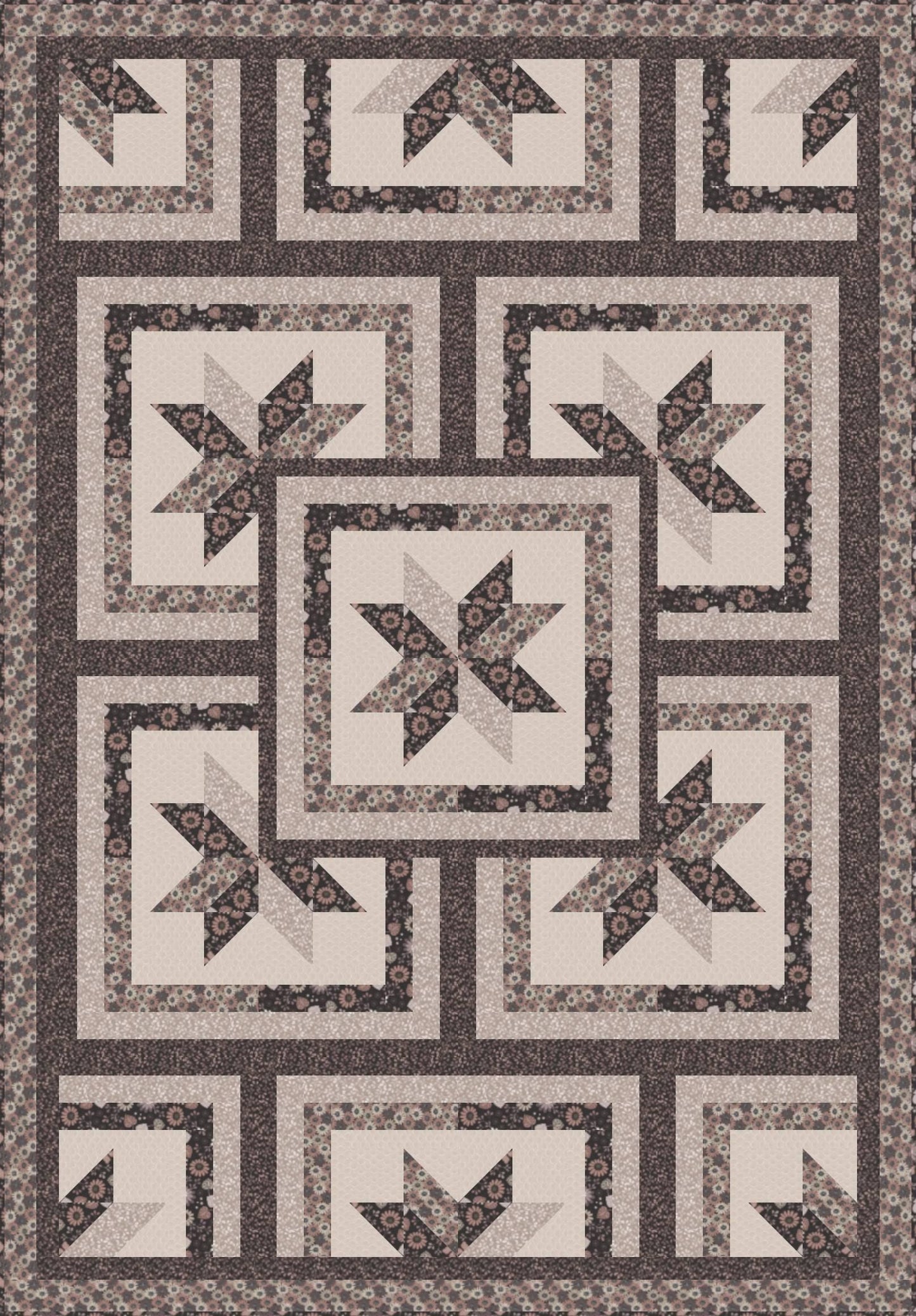 LIMITED EDITION!! Fabric Cafe Zenith Quilt Kit Featuring Lewis & Irene Shinrin Yoku Fabric Collection Finished Size: 50"x72"