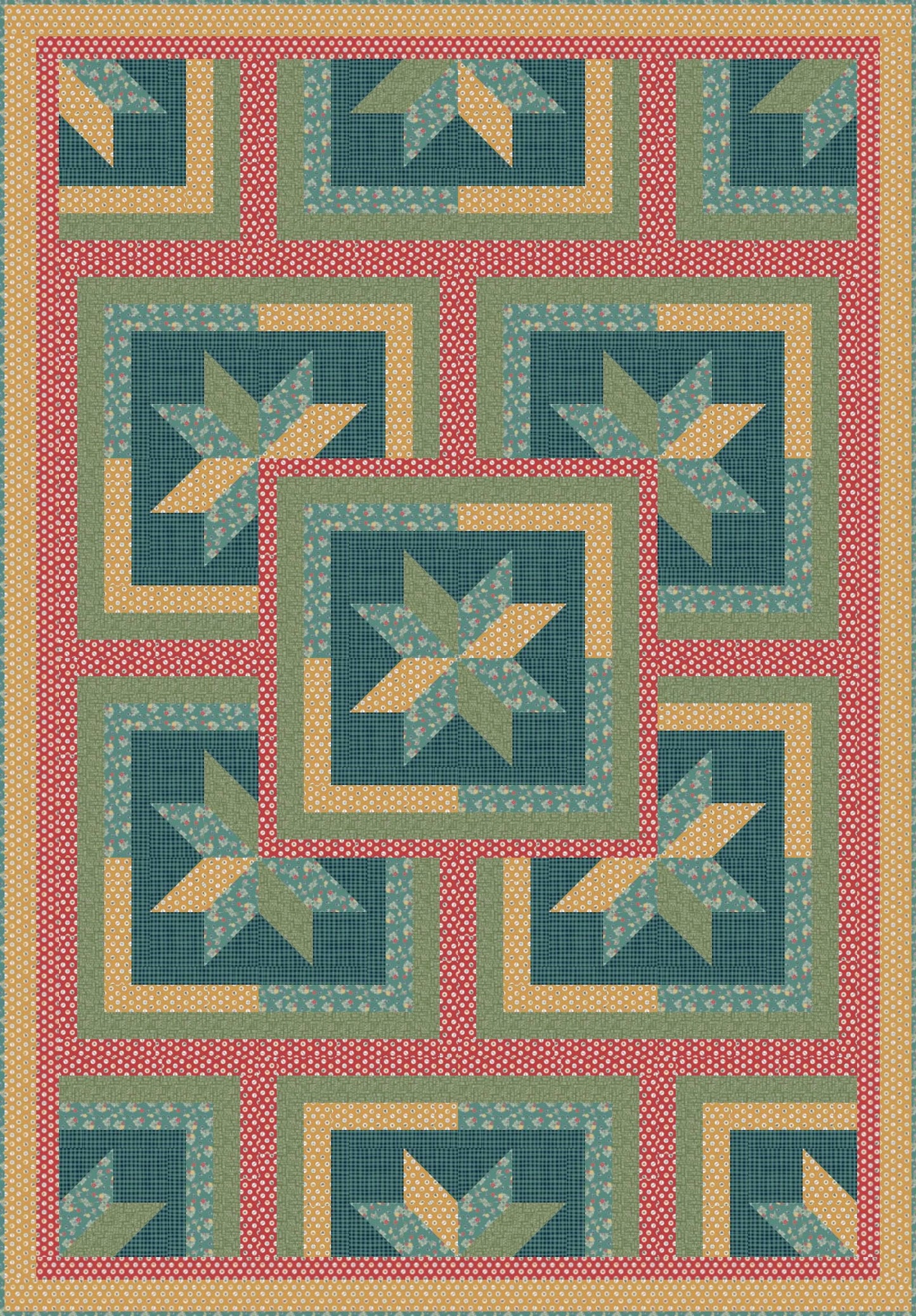 LIMITED EDITION!! Fabric Cafe Zenith Quilt Kit Featuring Riley Blake Love You S'Mores Fabric Collection Finished Size: 50"x72"