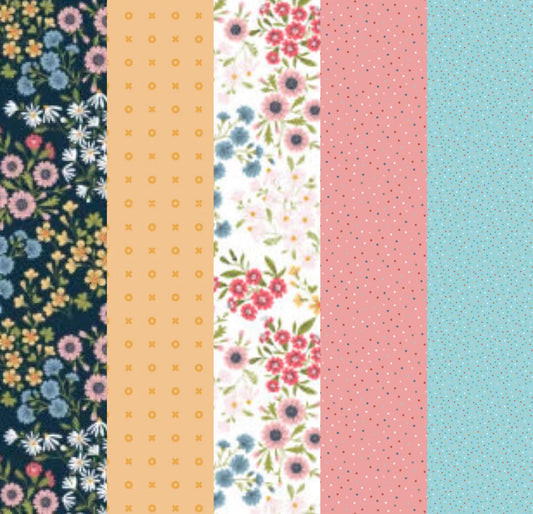 LIMITED EDITION!! Fabric Cafe Zenith Quilt Kit Featuring Poppie Cotton Sunshine & Chamomile Fabric Collection Finished Size: 50"x72"