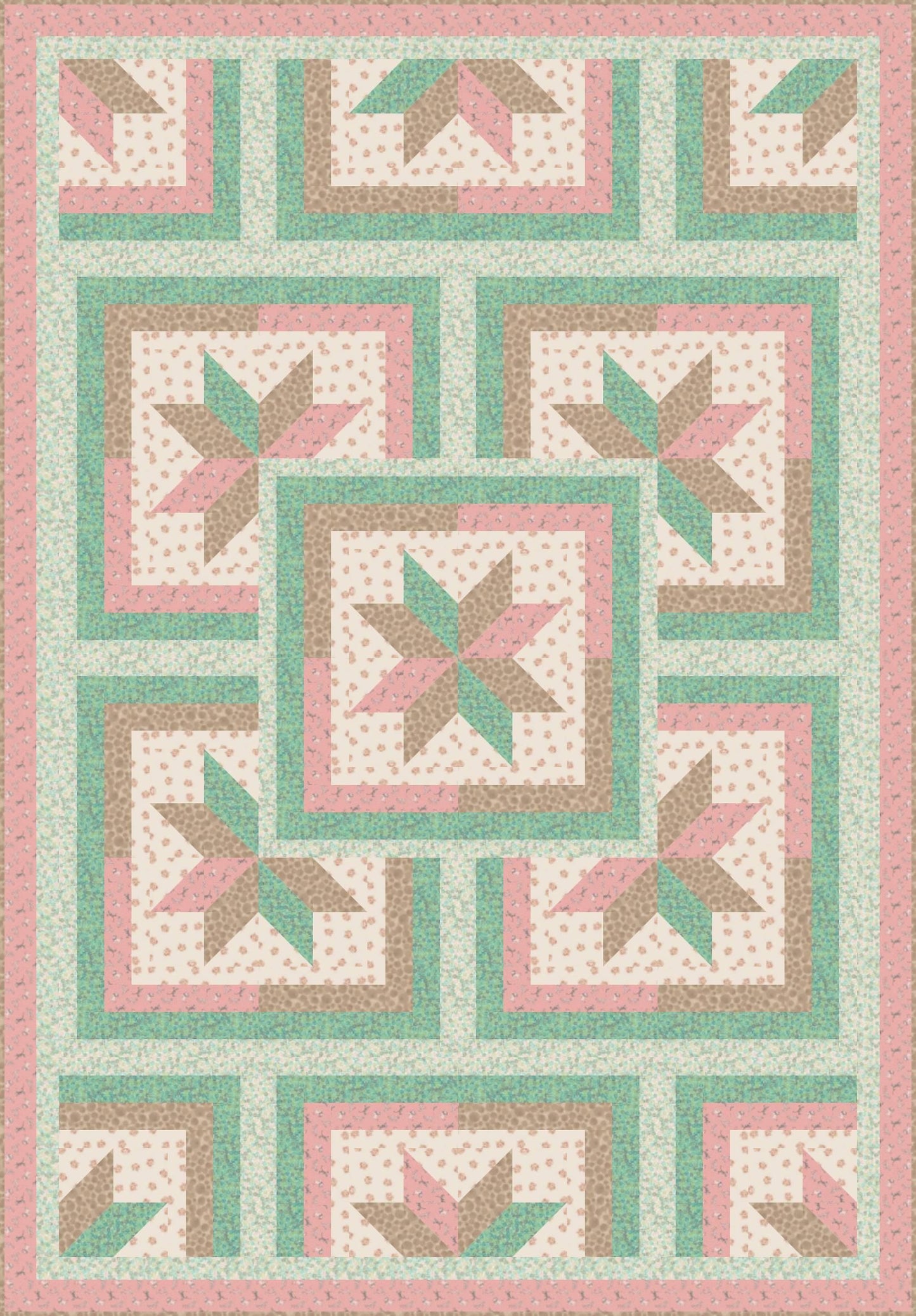 LIMITED EDITION!! Fabric Cafe Zenith Quilt Kit Featuring Lewis & Irene Panthera Fabric Collection Finished Size: 50"x72"