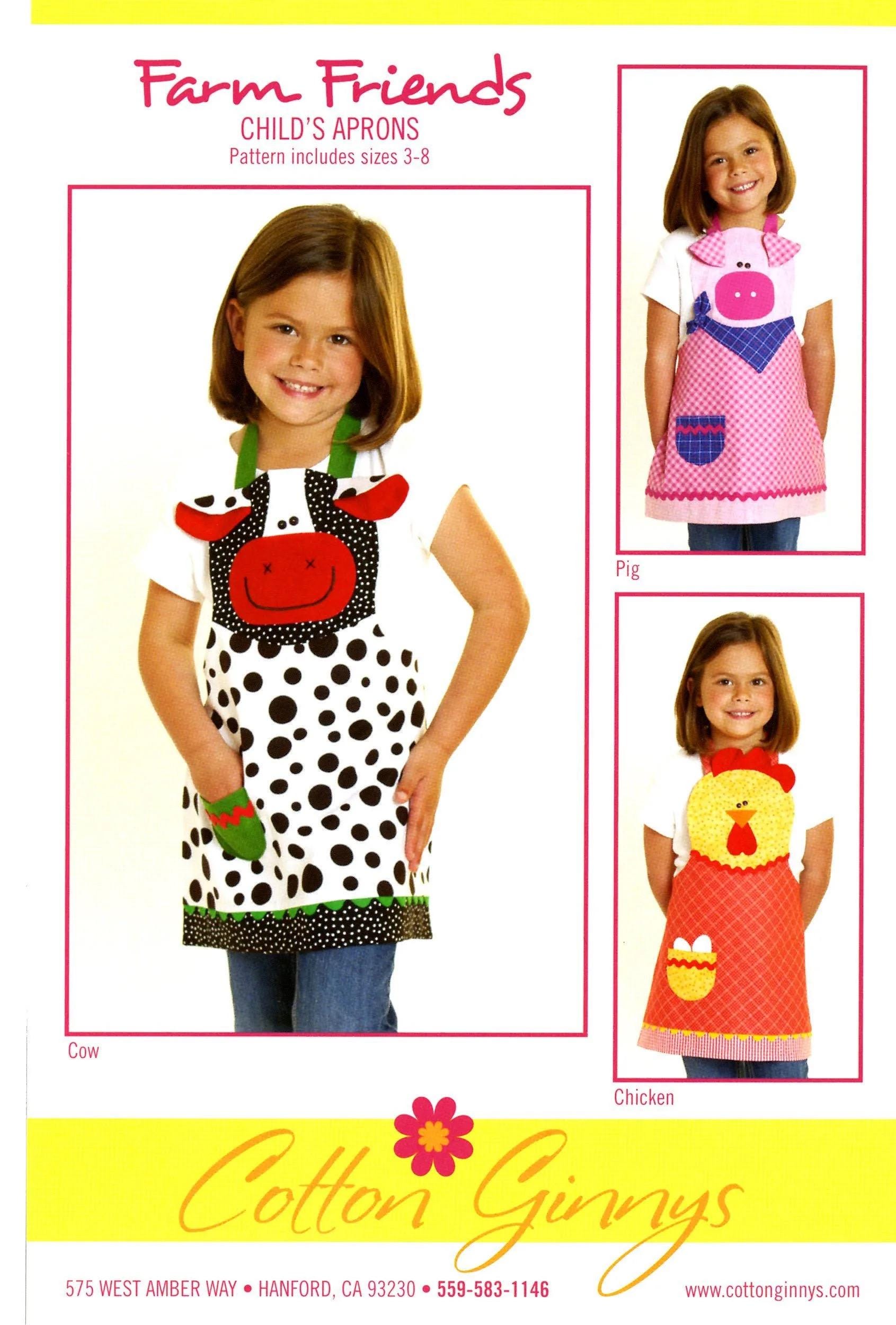 Cotton Ginny's Farm Friends Child's Aprons Pattern