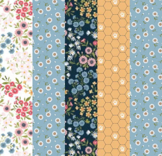 LIMITED EDITION!! Fabric Cafe Passage Quilt Kit Featuring Poppie Cotton Sunshine & Chamomile Fabric Collection Finished Size: 54”x63"