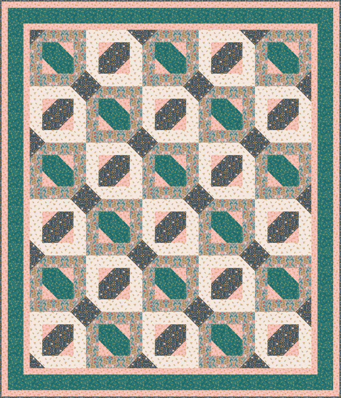 LIMITED EDITION!! Fabric Cafe Passage Quilt Kit Featuring Lewis & Irene Wintertide Fabric Collection Finished Size: 54”x63"