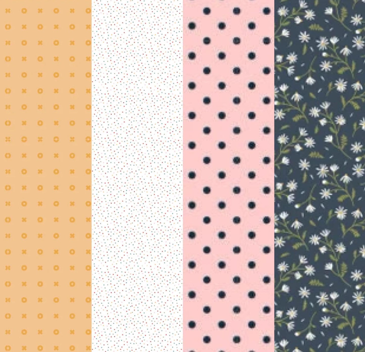Pen + Paper Patterns Fresh as a Daisy Quilt Kit Featuring Poppie Cotton Sunshine & Chamomile Fabric Collection Finished Size: 59.5"x63.5"