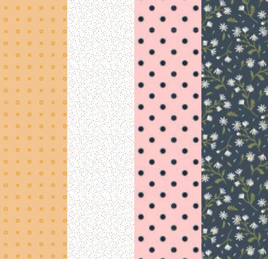 Pen + Paper Patterns Fresh as a Daisy Quilt Kit Featuring Poppie Cotton Sunshine & Chamomile Fabric Collection Finished Size: 59.5"x63.5"