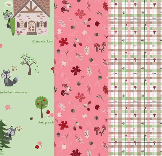 LIMITED EDITION Fabric Cafe Happy Go Lucky Quilt Kit Featuring Riley Blake To Grandmother's House Fabric Collection
