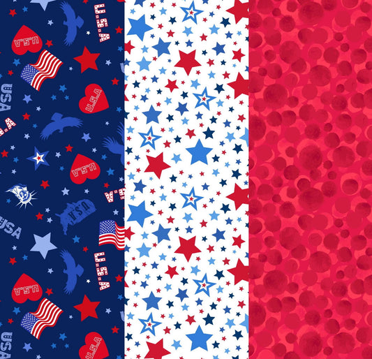 LIMITED EDITION Fabric Cafe Olde Glory Quilt Kit Featuring Lewis & Irene Americana Fabric Collection Finished Size: 44.5"x62.5"