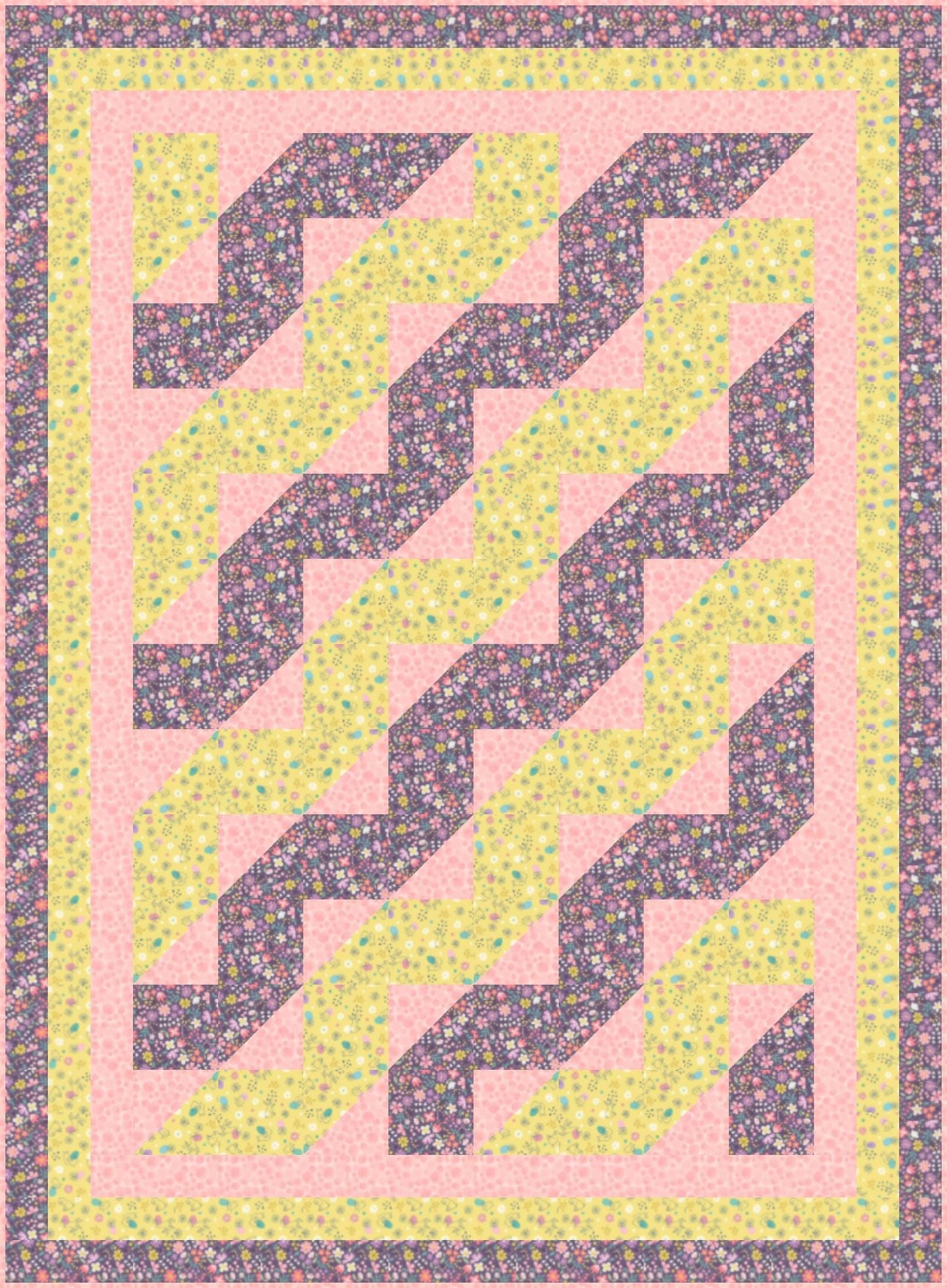 LIMITED EDITION!! Fabric Cafe Waves Quilt Kit Featuring Lewis & Irene Spring Treats Fabric Collection Finished Size: 44.5"x60.5"