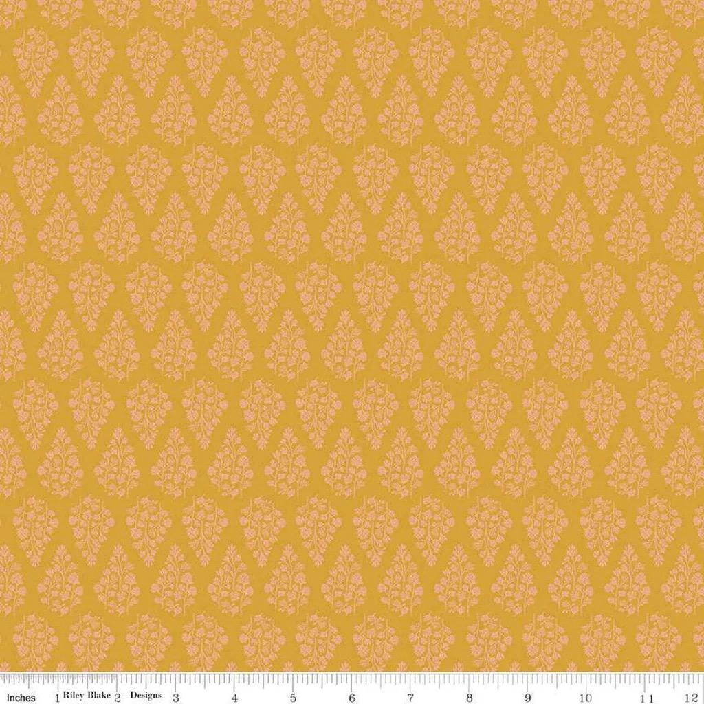 LAST BOLT!! Riley Blake Porch Swing Fabric Collection Stems on Mustard Premium 100% Cotton Quilt Shop Quality Fabrics