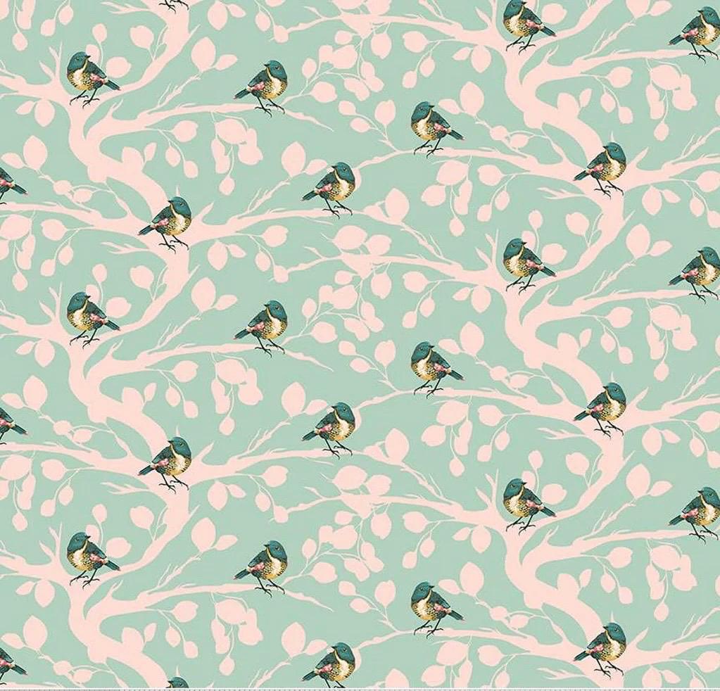 LAST BOLT!! Riley Blake Porch Swing Fabric Collection Birds and Branches on Mint Premium 100% Cotton Quilt Shop Quality Fabrics