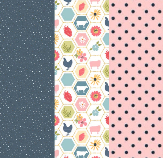 LIMITED EDITION!! Fabric Cafe Amore Quilt Kit Featuring Poppie Cotton Sunshine & Chamomile Fabric Collection Finished Size: 39"x57"