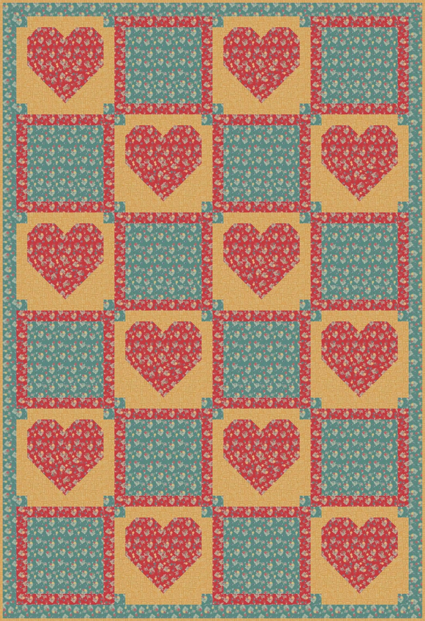 LIMITED EDITION!! Fabric Cafe Amore Quilt Kit Featuring Riley Blake Love You S'Mores Fabric Collection Finished Size: 39"x57"
