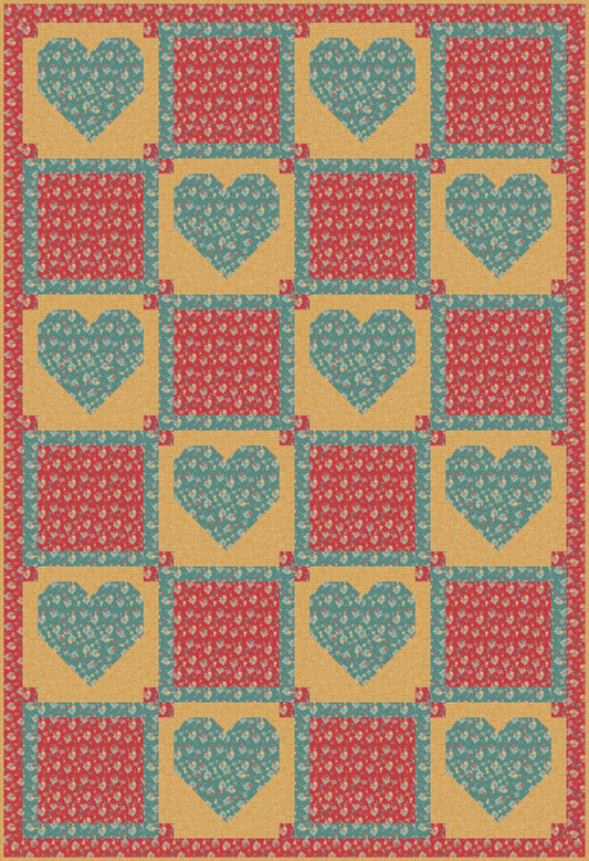 LIMITED EDITION!! Fabric Cafe Amore Quilt Kit Featuring Riley Blake Love You S'Mores Fabric Collection Finished Size: 39"x57"