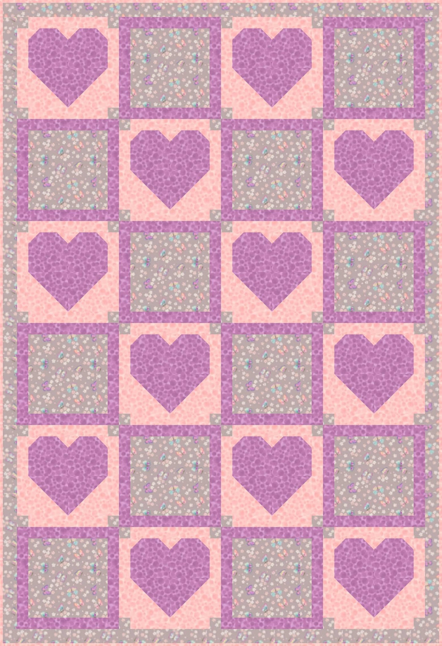 LIMITED EDITION!! Fabric Cafe Amore Quilt Kit Featuring Lewis & Irene Love Blooms Fabric Collection Finished Size: 39"x57"