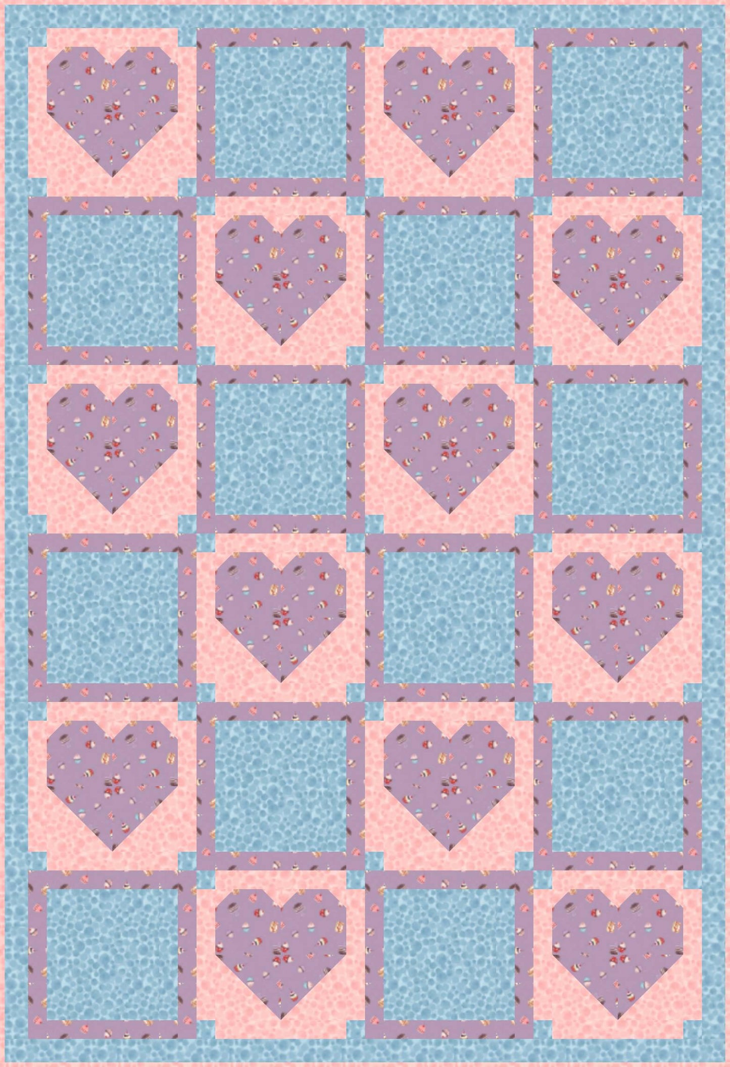 LIMITED EDITION!! Fabric Cafe Amore Quilt Kit Featuring Lewis & Irene Small Things Sweet Fabric Collection Finished Size: 39"x57"