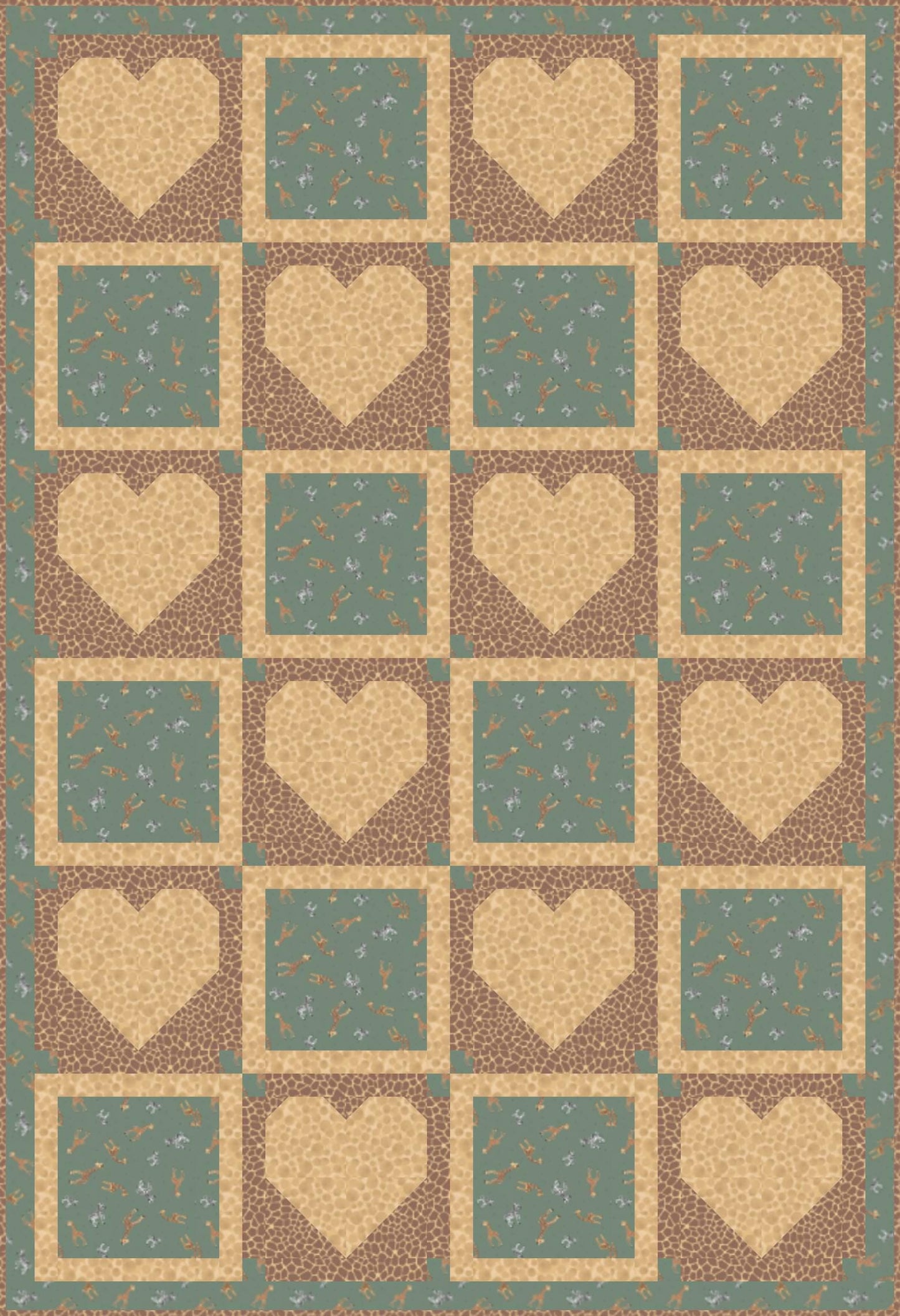 LIMITED EDITION!! Fabric Cafe Amore Quilt Kit Featuring Lewis & Irene Small Things Wild Animals Fabric Collection Finished Size: 39"x57"