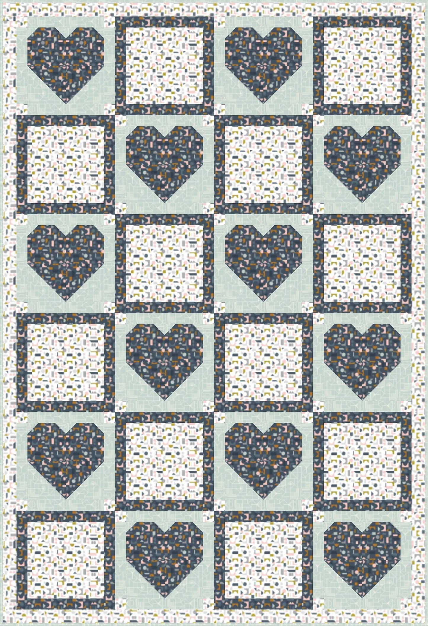 LIMITED EDITION!! Fabric Cafe Amore Quilt Kit Featuring Lewis & Irene Forme Fabric Collection Finished Size: 39"x57"