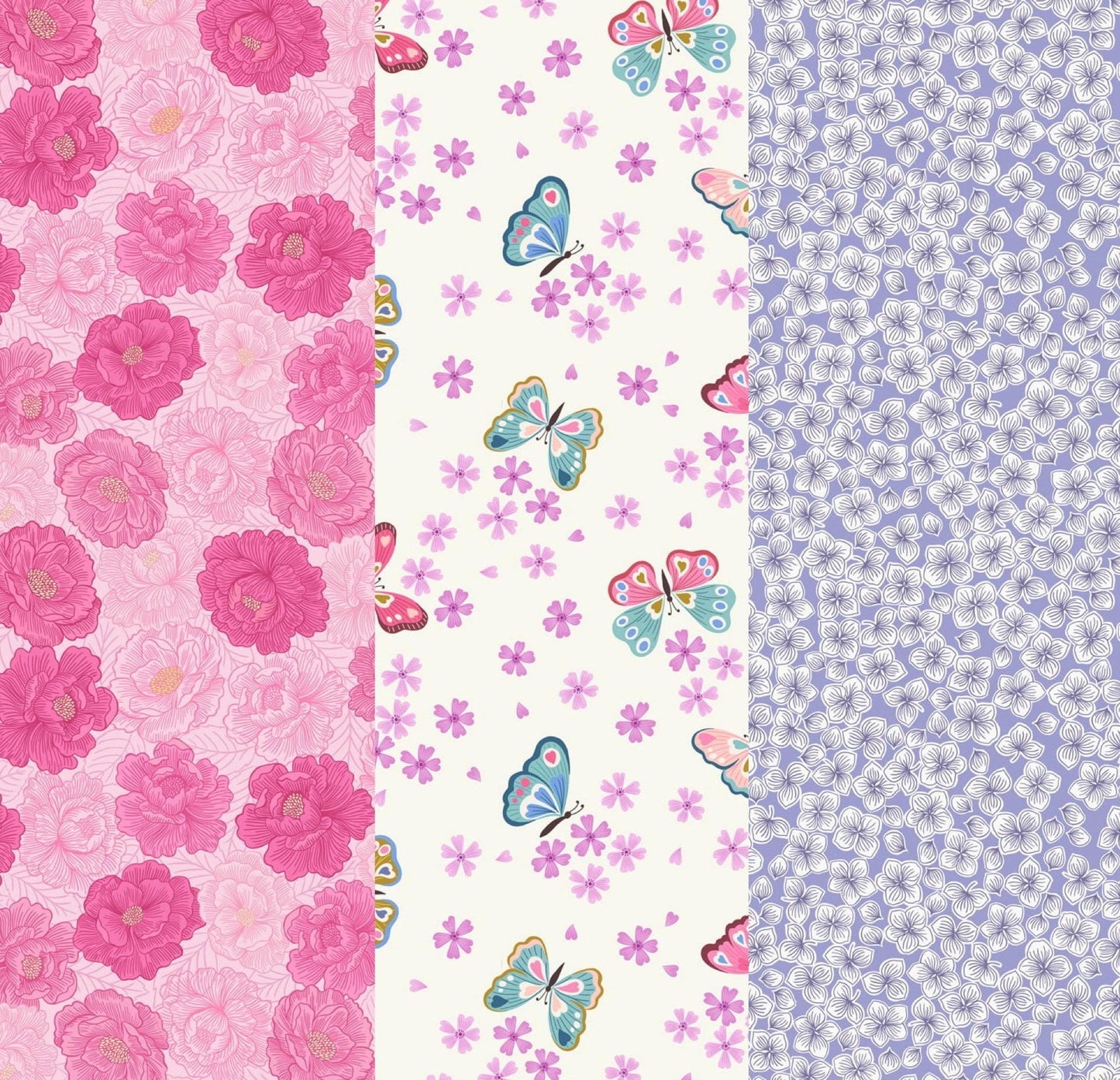 LIMITED EDITION!! Fabric Cafe Ashford Square Quilt Kit Featuring Lewis & Irene Love Blooms Fabric Collection Finished Size: 42.5"x60.5"