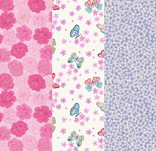 LIMITED EDITION!! Fabric Cafe Ashford Square Quilt Kit Featuring Lewis & Irene Love Blooms Fabric Collection Finished Size: 42.5"x60.5"