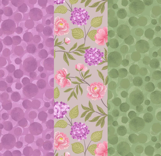 LIMITED EDITION!! Fabric Cafe Ashford Square Quilt Kit Featuring Lewis & Irene Love Blooms Fabric Collection Finished Size: 42.5"x60.5"