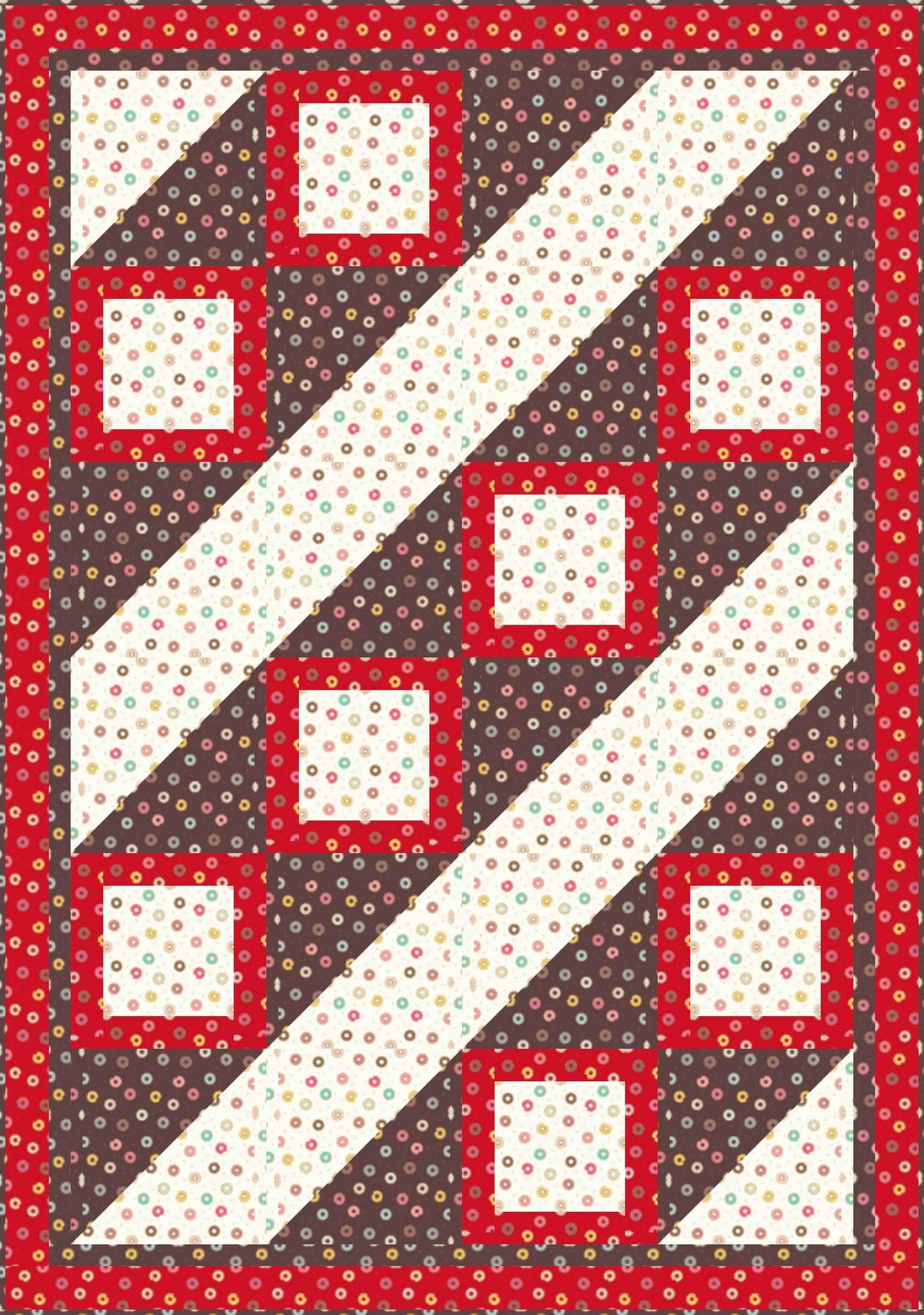 LIMITED EDITION Fabric Cafe Ashford Square Quilt Kit Featuring Lewis & Irene Small Things Sweet Fabric Collection Finished Size: 42.5"x60.5"