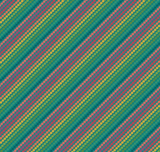 Riley Blake Heather Peterson Market Street Fabric Collection Rainbow Stripes on Teal Premium 100% Quilt Shop Quality Cotton Fabric