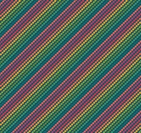 Riley Blake Heather Peterson Market Street Fabric Collection Rainbow Stripes on Navy Premium 100% Quilt Shop Quality Cotton Fabric