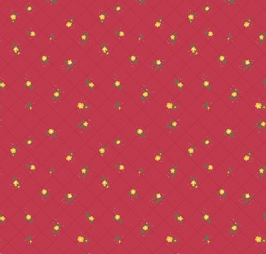 Riley Blake Heather Peterson Market Street Fabric Collection Flower Grid on Berry Premium 100% Quilt Shop Quality Cotton Fabric
