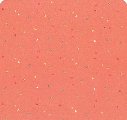 Riley Blake Heather Peterson Market Street Fabric Collection Triangles on Coral Premium 100% Quilt Shop Quality Cotton Fabrics