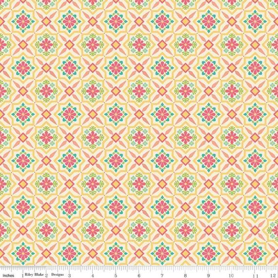 Riley Blake Heather Peterson Market Street Fabric Collection Tiles on Cream Premium 100% Quilt Shop Quality Cotton Fabrics