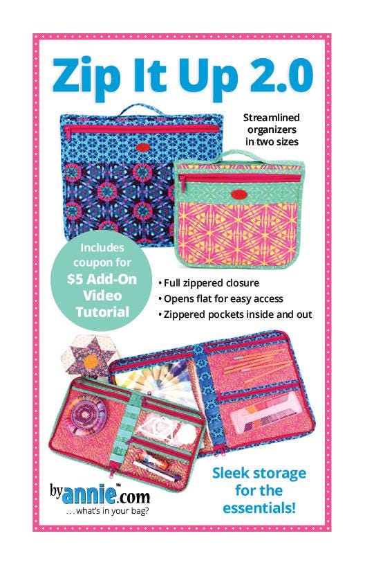 ByAnnie Zip It Up Bag Pattern - 2 Size Variations Per Pattern (14 Colors of 18"x54" Mesh Packs Sold Separately)