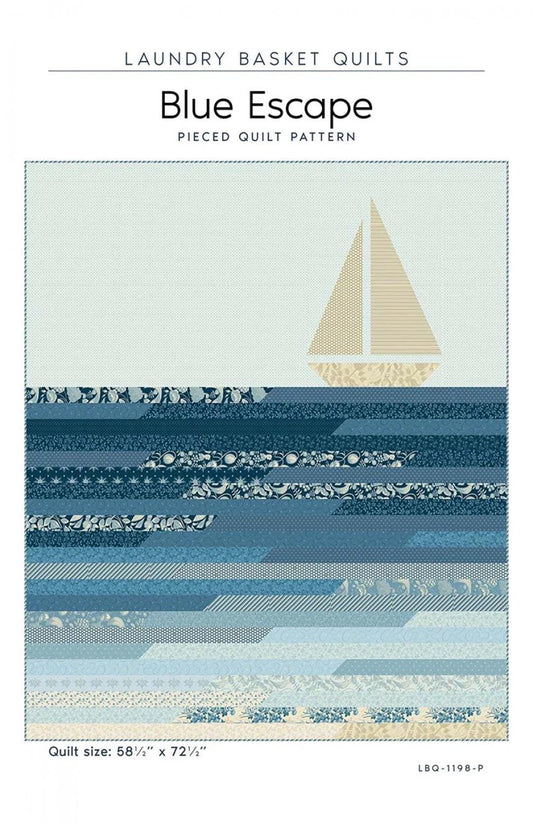 Laundry Basket Quilts Blue Escape Quilt Pattern Finished Size: 58.5'X72.5"